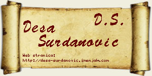 Desa Surdanović vizit kartica